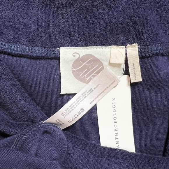 SOLD-NWT Anthropologie Slouchy Navy Blue Terry Sweatshirt Dolman Cocoon Dress - Picture 11 of 11